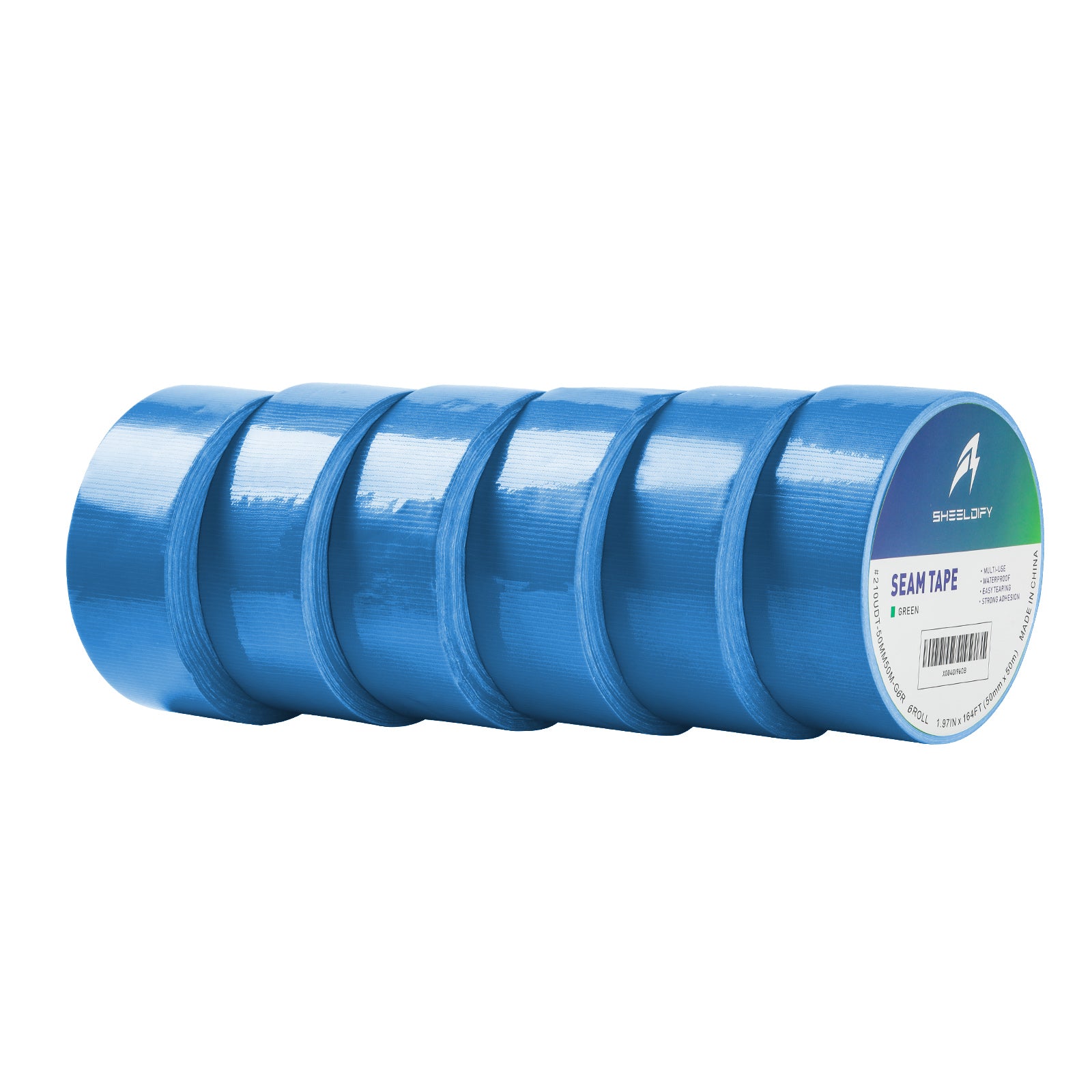 Sheeldify 1.97" x 164‘ Seam Tape - Duct Tape Edge Tape Heavy Duty Multi-Purpose, Hand-Tearable, No Residue, Green, 1 Roll