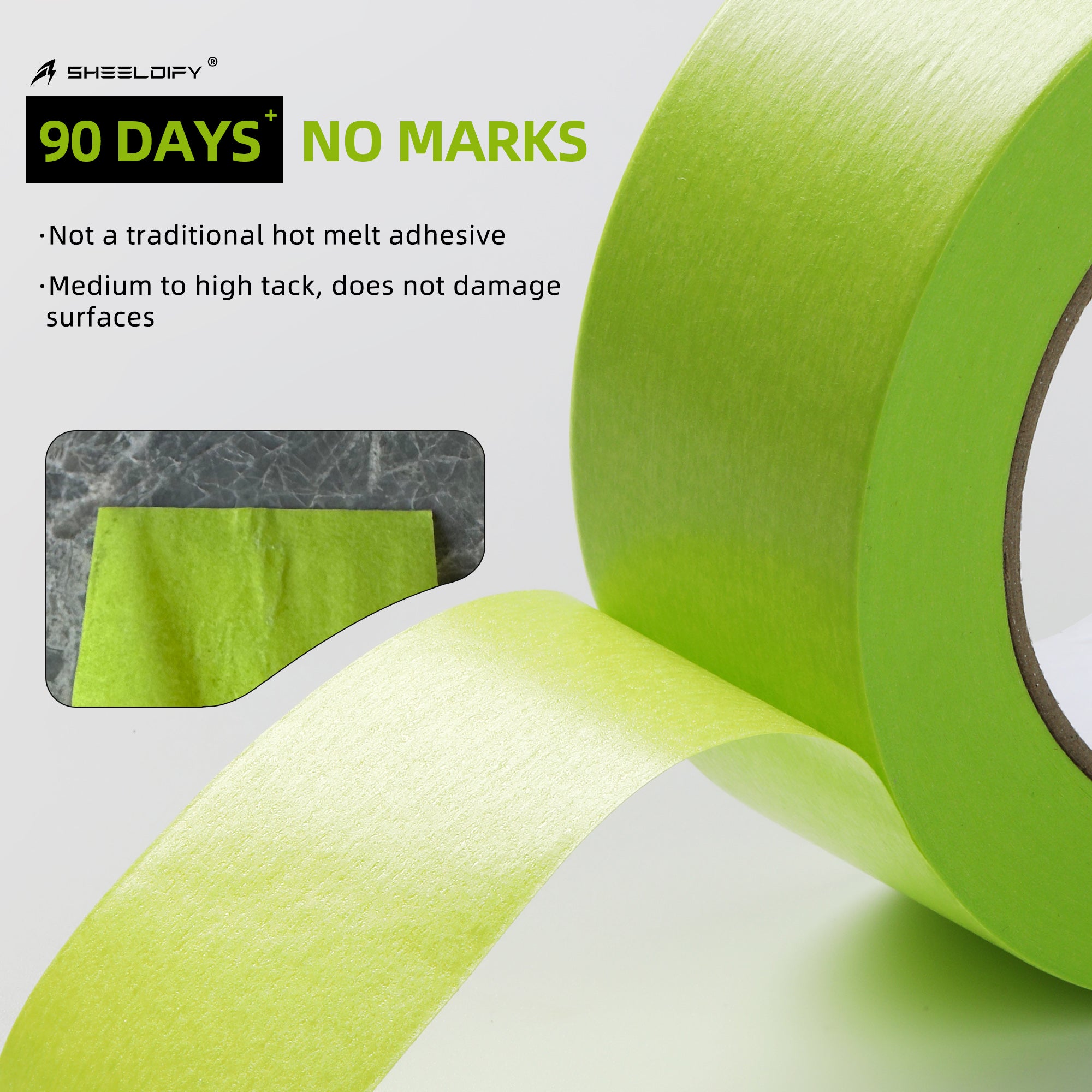 Sheeldify Gen.III Seam Tape Specialized for Floor Protection | Edge Tape | Masking Tape, 90 Day+