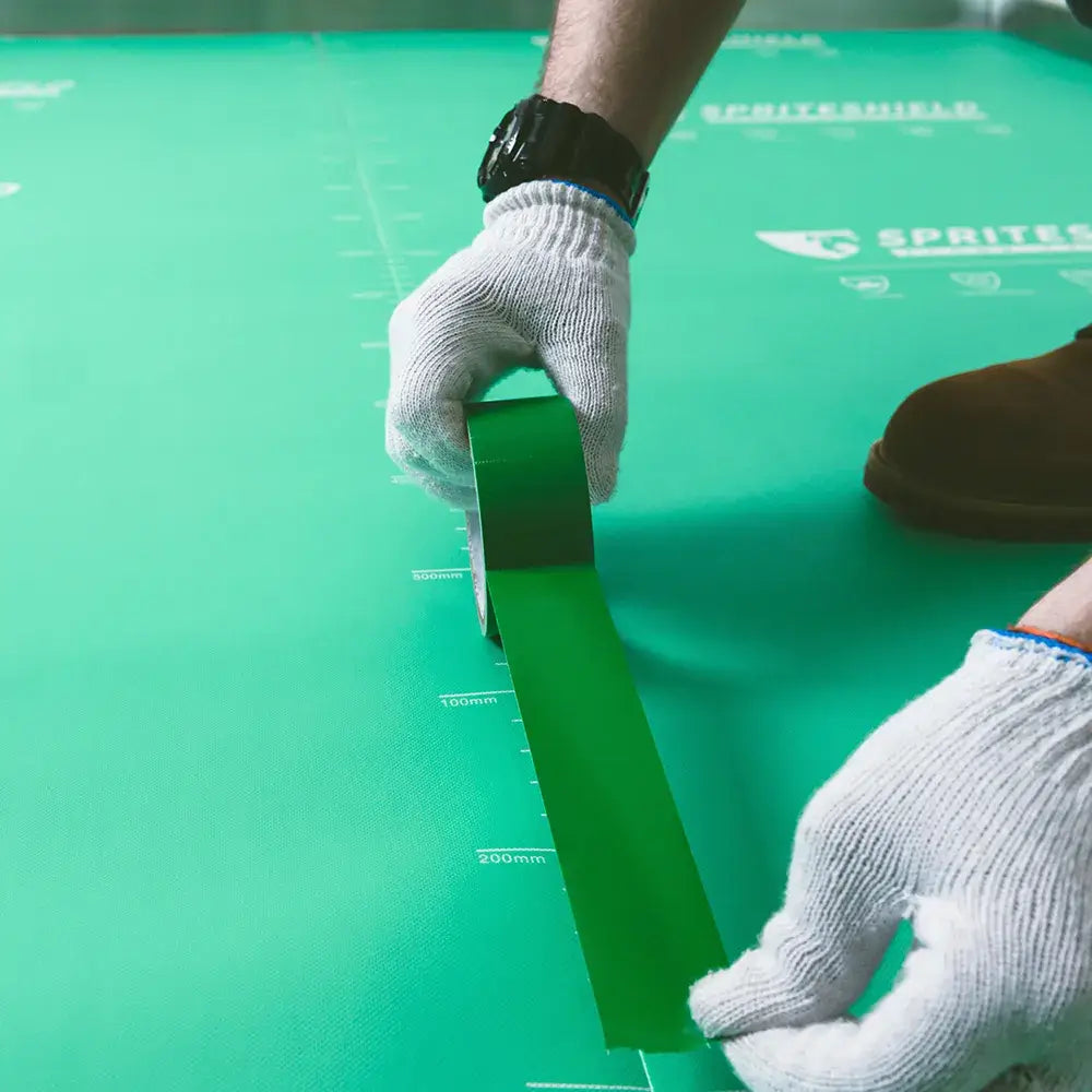 SPRITESHIELD Floor Protection Tape Fixing Schematic